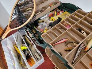 lot 71 image: Plano Fishing Tackle Box with Lures and Netas