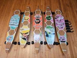 lot 20 image: Series of Mark Conforzi Ford Mustang Graphic Longboard Wall Art