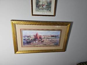 lot 95 image: Handsome English Fox Hunt Print