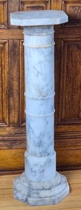 lot 27 image: Elegant Vintage Marble Plant Stand Pedestal