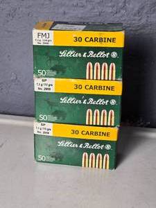 lot 158 image: Lellier & Bellot 30 Carbine Ammunition