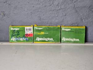 lot 155 image: Remington Slugger 12 GA.  16 GA. Rifled Slug Ammunition - (3)