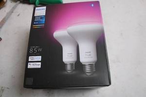 lot 1 image: Philips Hue White and Color Ambiance BR30 LED Smart Bulb 2-Pack