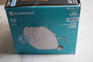 lot 28 image: Ecosmart 4 Pack 65W LED Downlights - Daylight Dimmable
