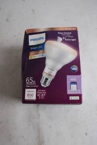lot 67 image: Philips Smart LED BR30 Light Bulb with App Control