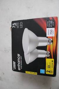 lot 68 image: Feit Electric Enhance 75 Watt LED Flood Light Bulbs - 2 Pack