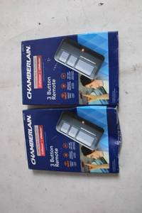 lot 74 image: Lot of 2 Chamberlain 3-Button Garage Door Remote Controls