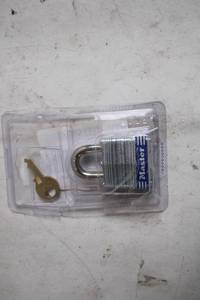 lot 103 image: Master Lock Padlock with Key in Original Packaging