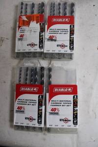 4 Packs of Diablo Multi-Material Carbide Tipped Hammer Bit Sets