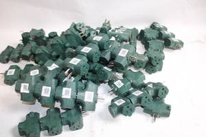 lot 116 image: Bulk Lot of 50 Green Outdoor Electrical Power Splitters