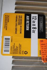 lot 56 image: 12 x 8 Everbilt Steel Air Return Grille for Wall or Ceiling