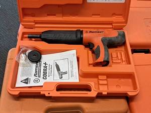 lot 429 image: Ramset Cobra Powder Actuated Fastener for Wood Framing with Operators Manual, Accessories and Plastic Carry Case
