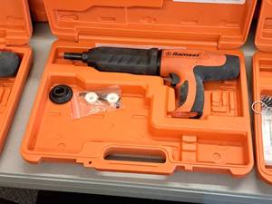 lot 418 image: Ramset Cobra Powder Actuated Fastener for Wood Framing with Accessories and Plastic Carry Case