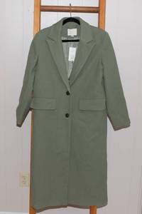 lot 6 image: A New Day Womens Small Faux Wool Olive Green Topcoat - New With Tags