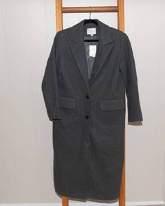 lot 15 image: A New Day Womens Small Faux Wool Grey Topcoat - New With Tags