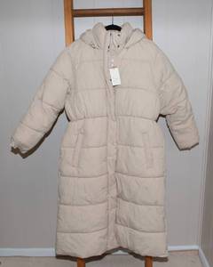 lot 69 image: A New Day XL Water Resistant Cream Hooded Full Length Puffer - New with Tags