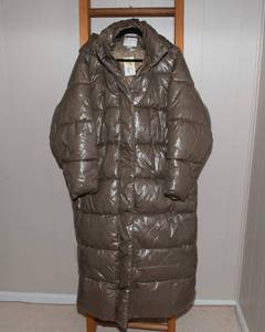 lot 80 image: A New Day 1X Water Resistant Taupe Hooded Full Length Puffer - New with Tags
