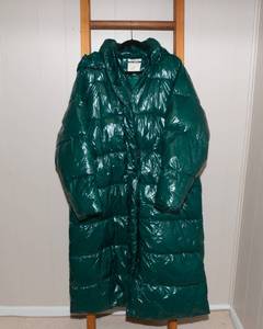 lot 91 image: A New Day Womens XXL Water Resistant Green Hooded Full Length Puffer - New without Tags