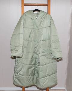 lot 97 image: Ava & Viv Womens 3X Long Puffer Jacket  Green, New With Tags