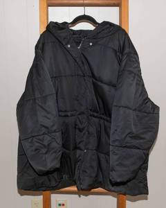 lot 98 image: Ava & Viv Womens 3X Mid-Length Puffer Jacket  Black, New Without Tags