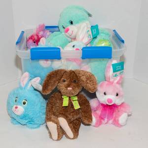 lot 40 image: Adorable Stuffed Animal Bunnies  Most Brand New with Tags