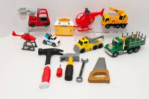 lot 46 image: Miscellaneous Toy Trucks and Safety Cars  Assorted Lot