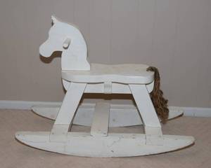 lot 68 image: Wooden Rocking Horse