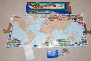 lot 73 image: Take Off  The World Edition Game that Teaches Geography 1987 with Box