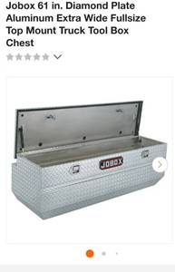 lot 6 image: Crescent Jobox 61 in. Diamond Plate Aluminum Extra Wide Fullsize Top Mount Truck Tool Box Chest