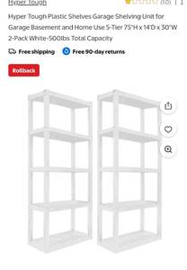 lot 39 image: 2-white 5-shelf