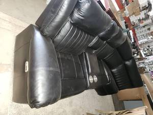 lot 53 image: 23 black leather sectional