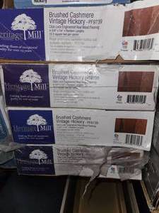 lot 66 image: 4 boxes brushed cashmere vintage hickory engineered hardwood flooring