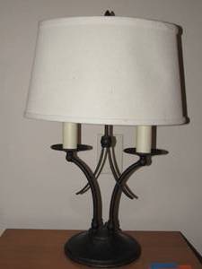 lot 35 image: Table Lamp  Dimmable double bulb
