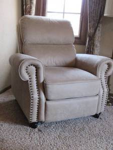 lot 49 image: Suede Lounge Chair recliner