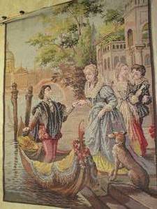lot 66 image: Woven Tapestry   stretched on top mounting bar