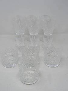 lot 76 image: Waterford Crystal Group of stemware  6 Wine, 3 cordial, 4 lowball
