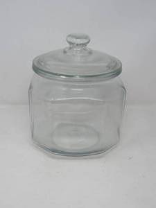 lot 81 image: Large Glass Jar (cookie jar) with Lid