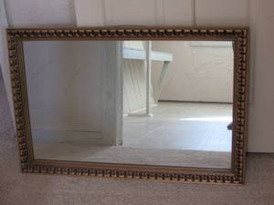 lot 95 image: MCM Heavy Gold Wood Framed Mirror