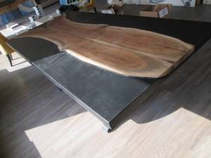 Gorgeous black concrete Hardwood Din...