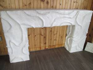 lot 6 image: Thick white ice wave style fireplac...