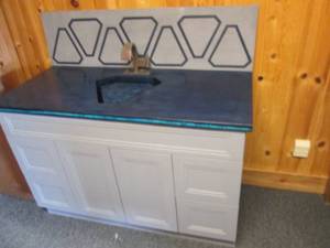 lot 32 image: Turbulent rainbow Vanity with sunke...