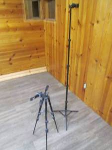 lot 34 image: Pair of assorted size camera tripod...