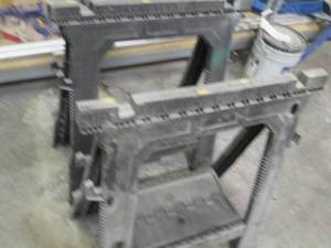 lot 66 image: Pair of plastic folding Saw horses ...