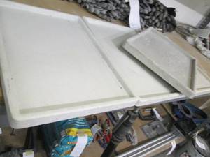 lot 72 image: 4pc cement serving tray set...