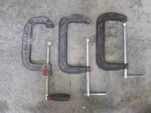lot 74 image: (3) Husky 8in C-clamps...