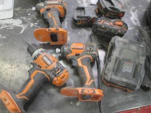 lot 105 image: Ridgid 18v cordless impact drivers,...