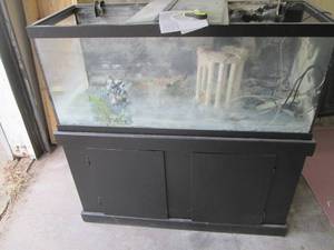 lot 167 image: 75-gallon glass fish aquarium, cupb...