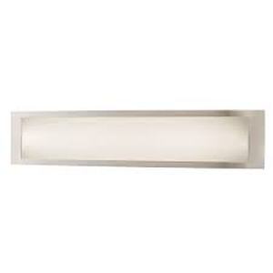 lot 40 image: Hampton Bay Woodbury 24.6 in. 1-Light Brushed Nickel Integrated LED Bathroom Vanity Light Bar with Frosted Acrylic Shade   Customer Returns See Pictures