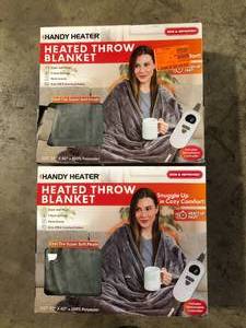 lot 24 image: Lot of Handy Heater Heated Throw Blanket   Customer Returns See Pictures