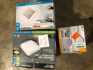lot 30 image: Lot of Assorted Bathroom Ventilation Fans Various Models and Conditions Customer Returns See Pictures